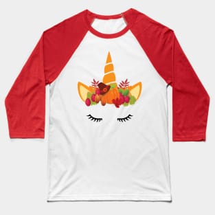 Unicorn Thanksgiving Women and Toddler Fall T-Shirt Baseball T-Shirt